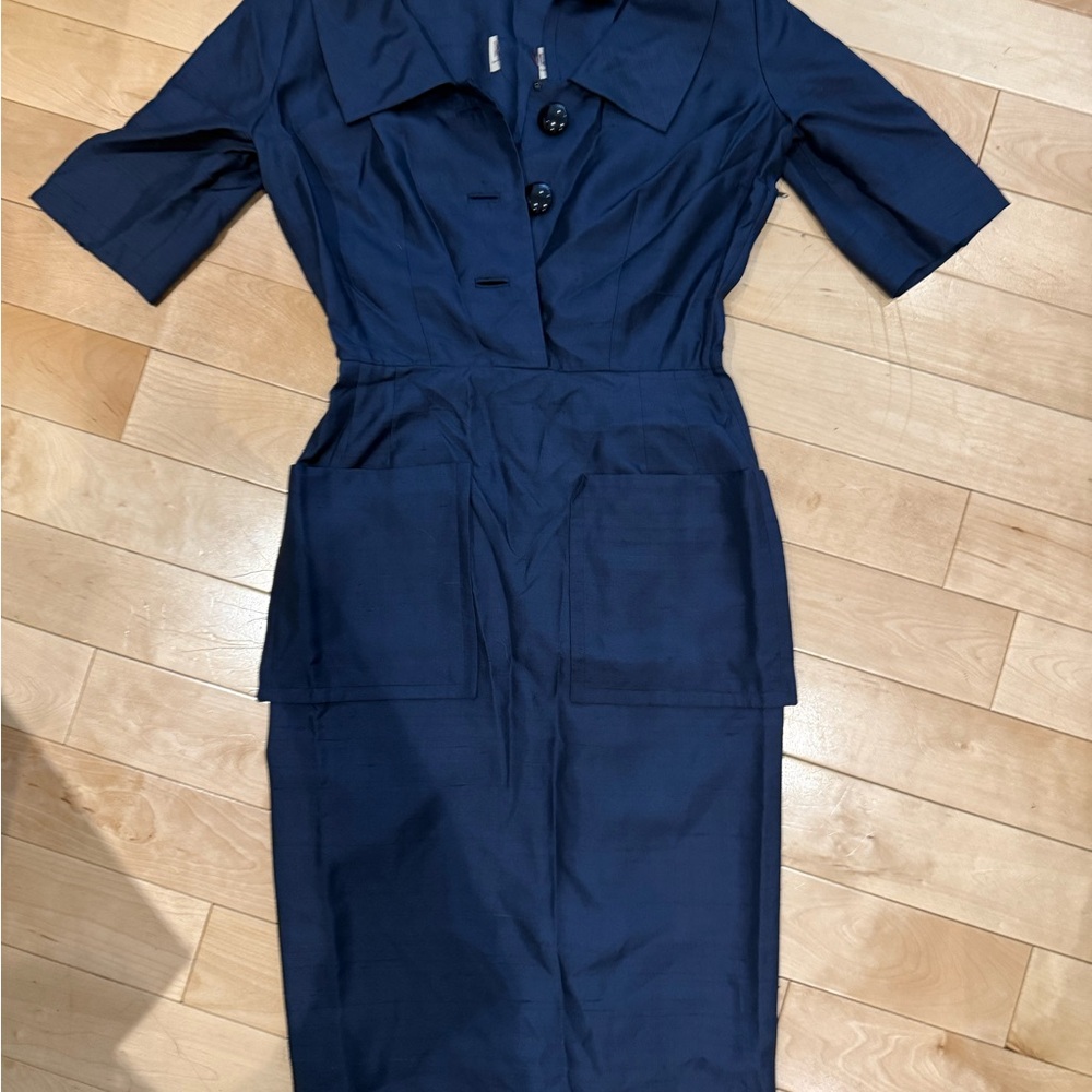 Vintage Navy Blue Women's Dress